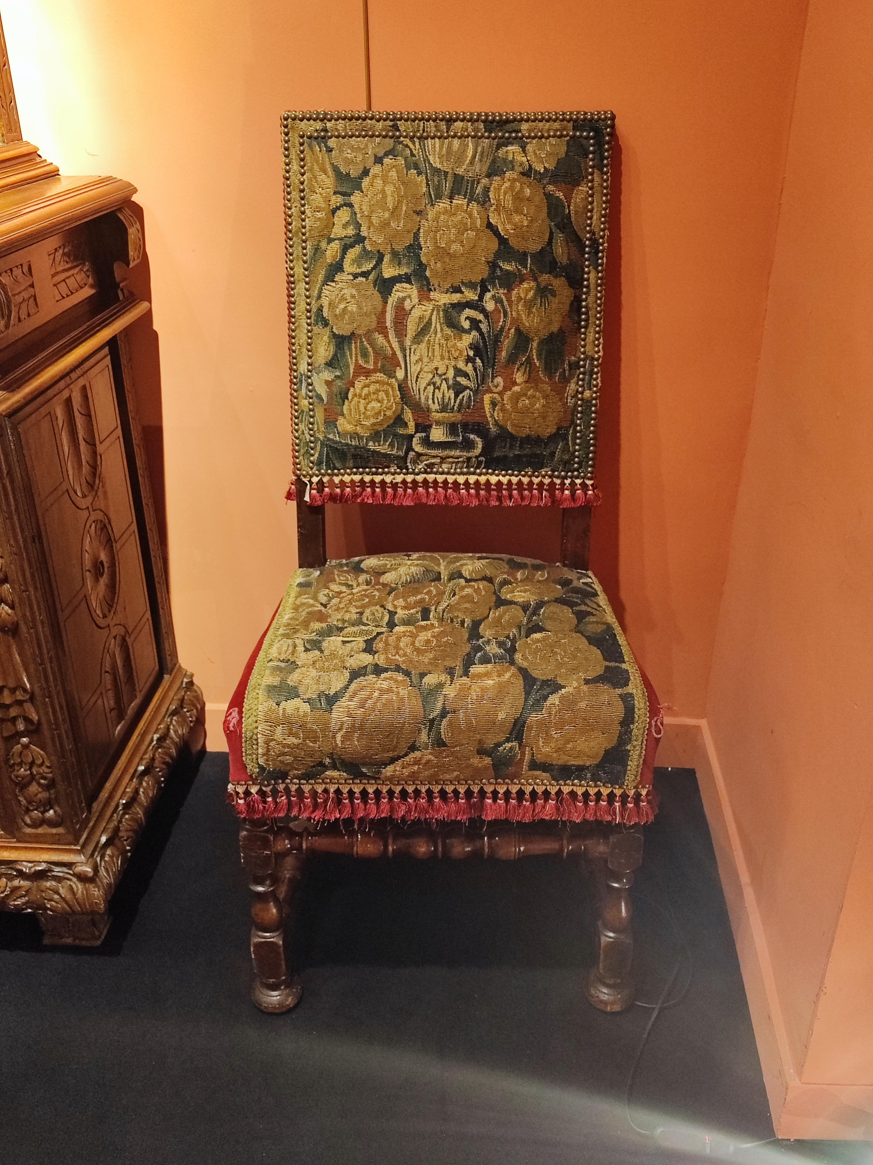 Walnut Set of Six Louis XIV Chairs For Sale