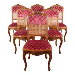 Set of Six Louis XV Carved Walnut Chairs Set of Six Louis XV Carved Walnut Chairs