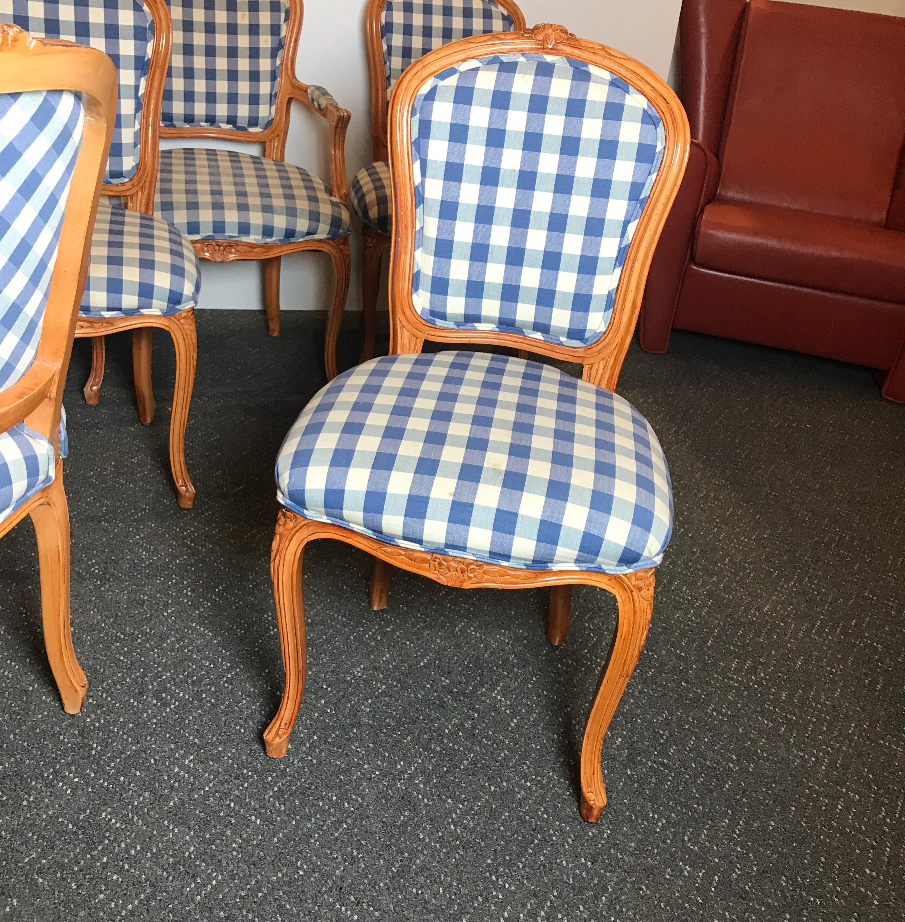 Painted Set of Six Louis XV Dining Chairs