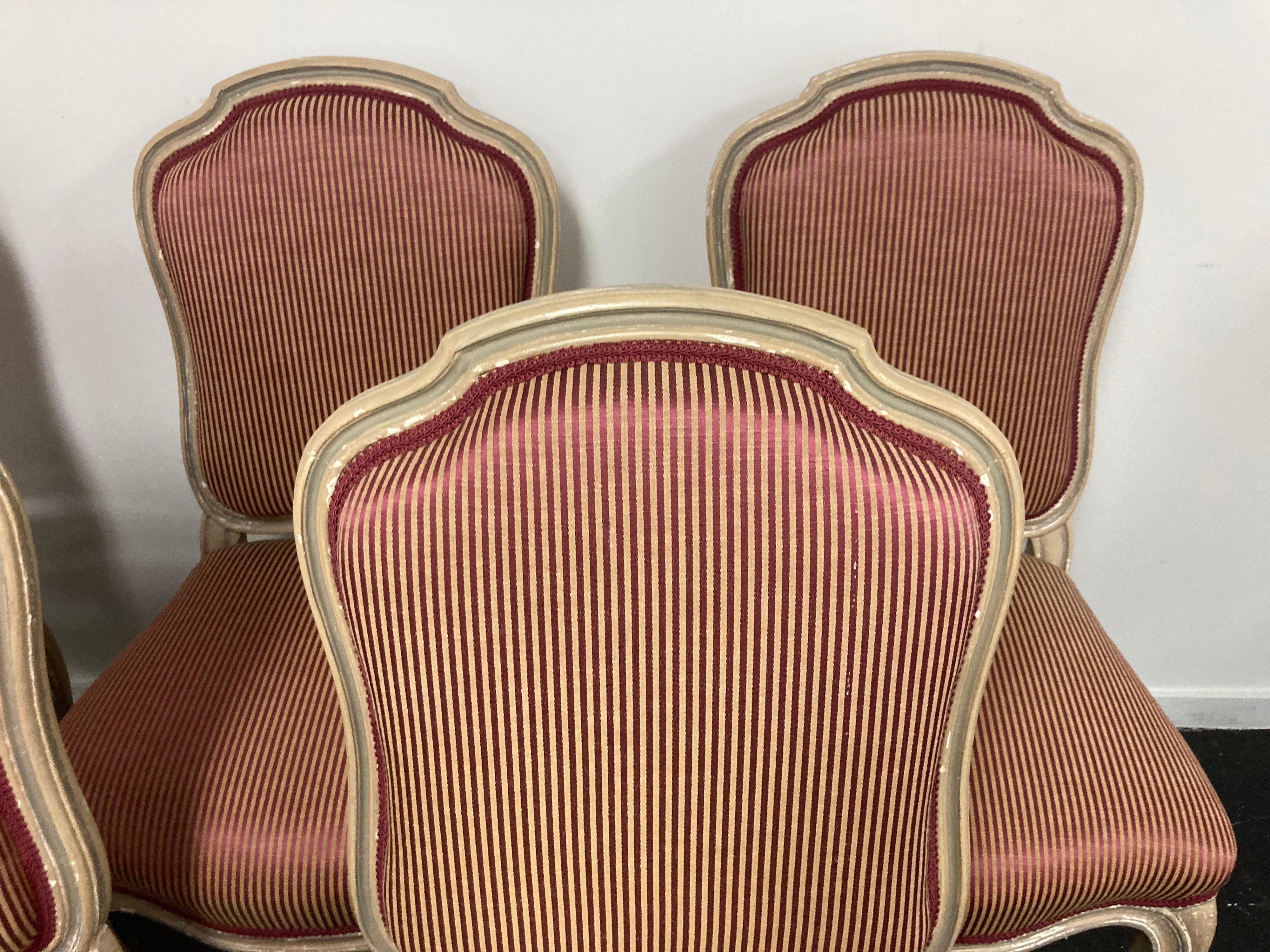 Set of Six Louis XV Style Chairs In Fair Condition In East Hampton, NY
