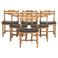 Set of Six Lowback Dining Chairs in Oak by Henry Kjaernulf #2