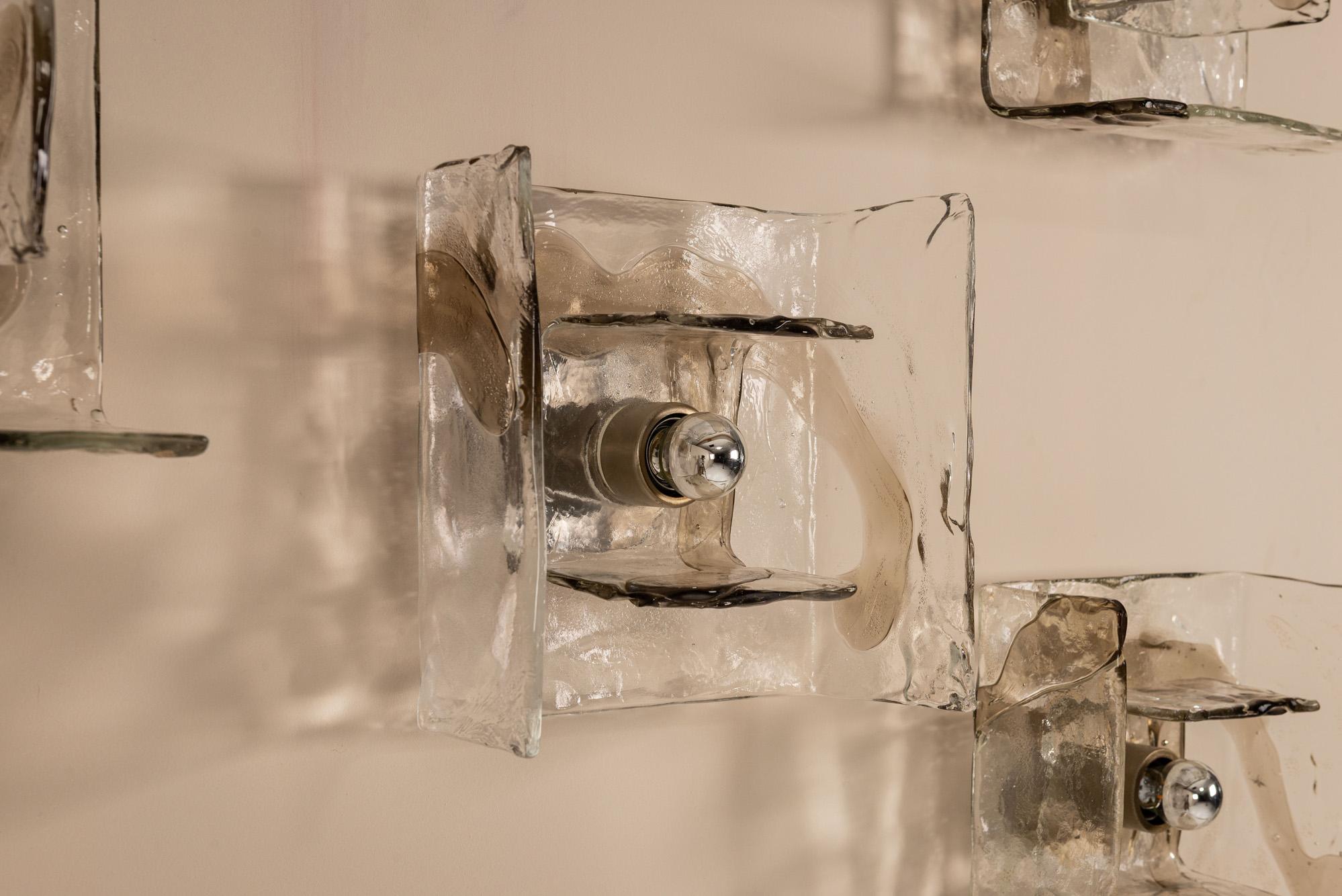 Juego de seis lámparas de pared LP257 de Carlo Nason para Mazzega, Italia Años 70 en venta 3