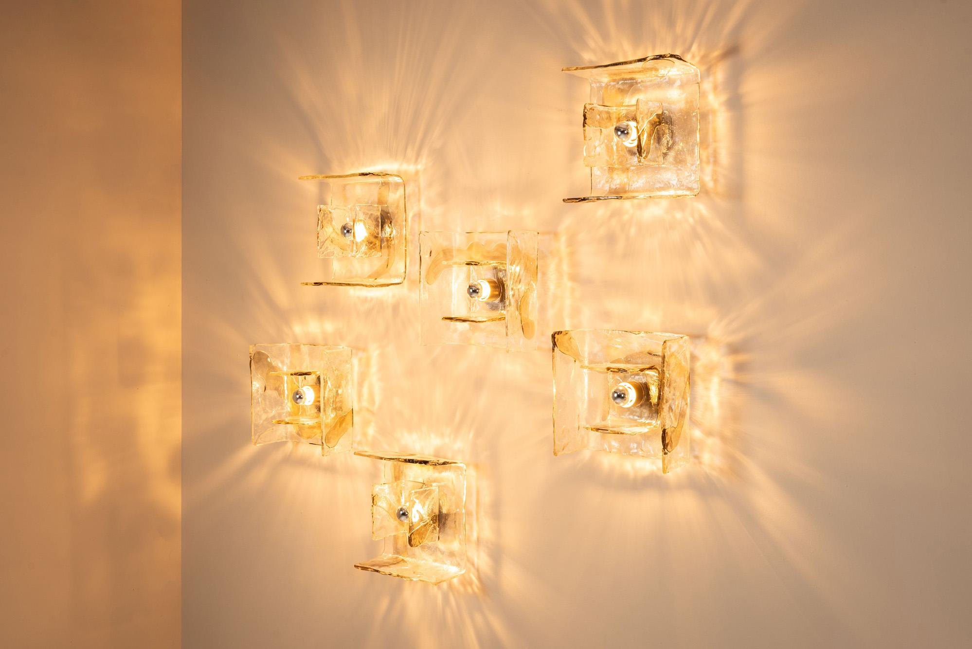 Juego de seis lámparas de pared LP257 de Carlo Nason para Mazzega, Italia Años 70 Italiano en venta