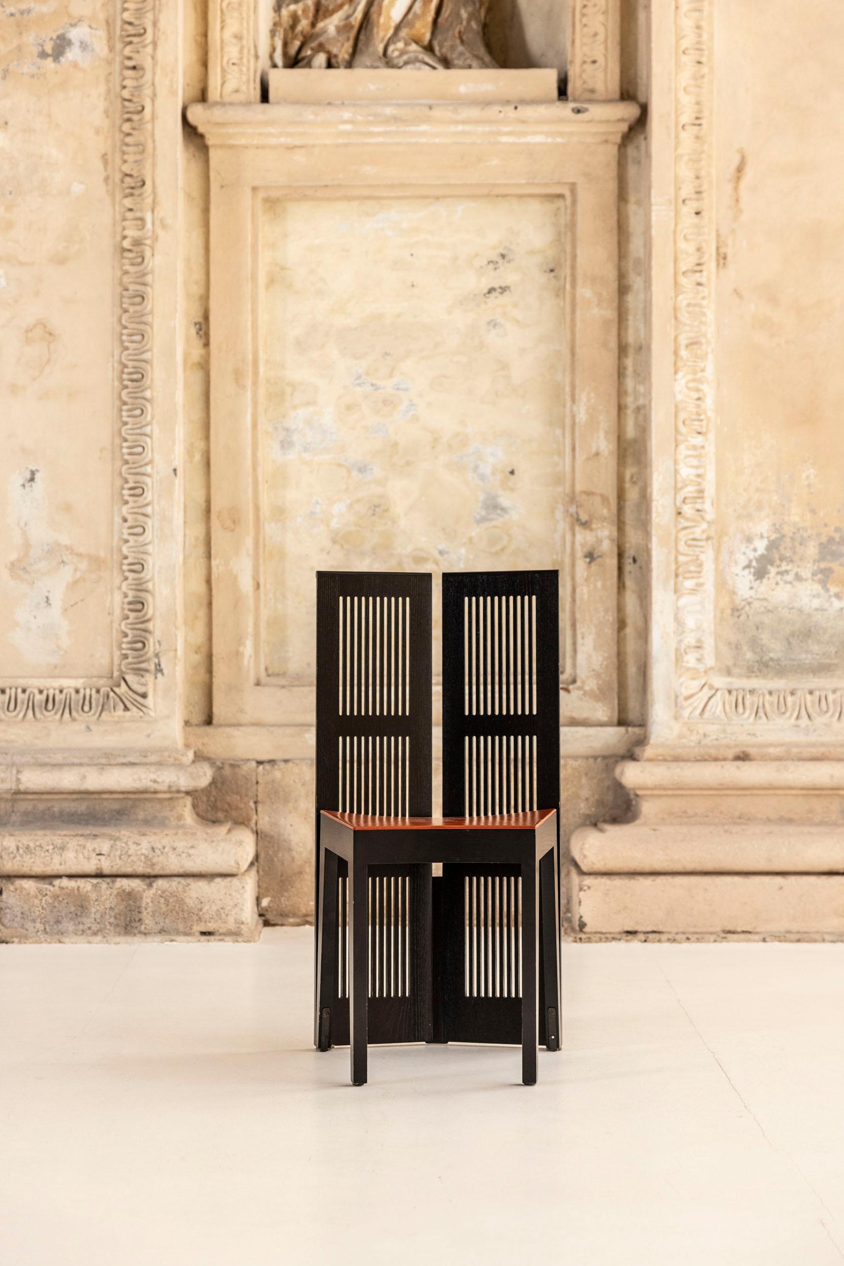 Set of six “Lubekka” chairs designed by Andrea Branzi for Cassina, Italy, 1991 For Sale 7