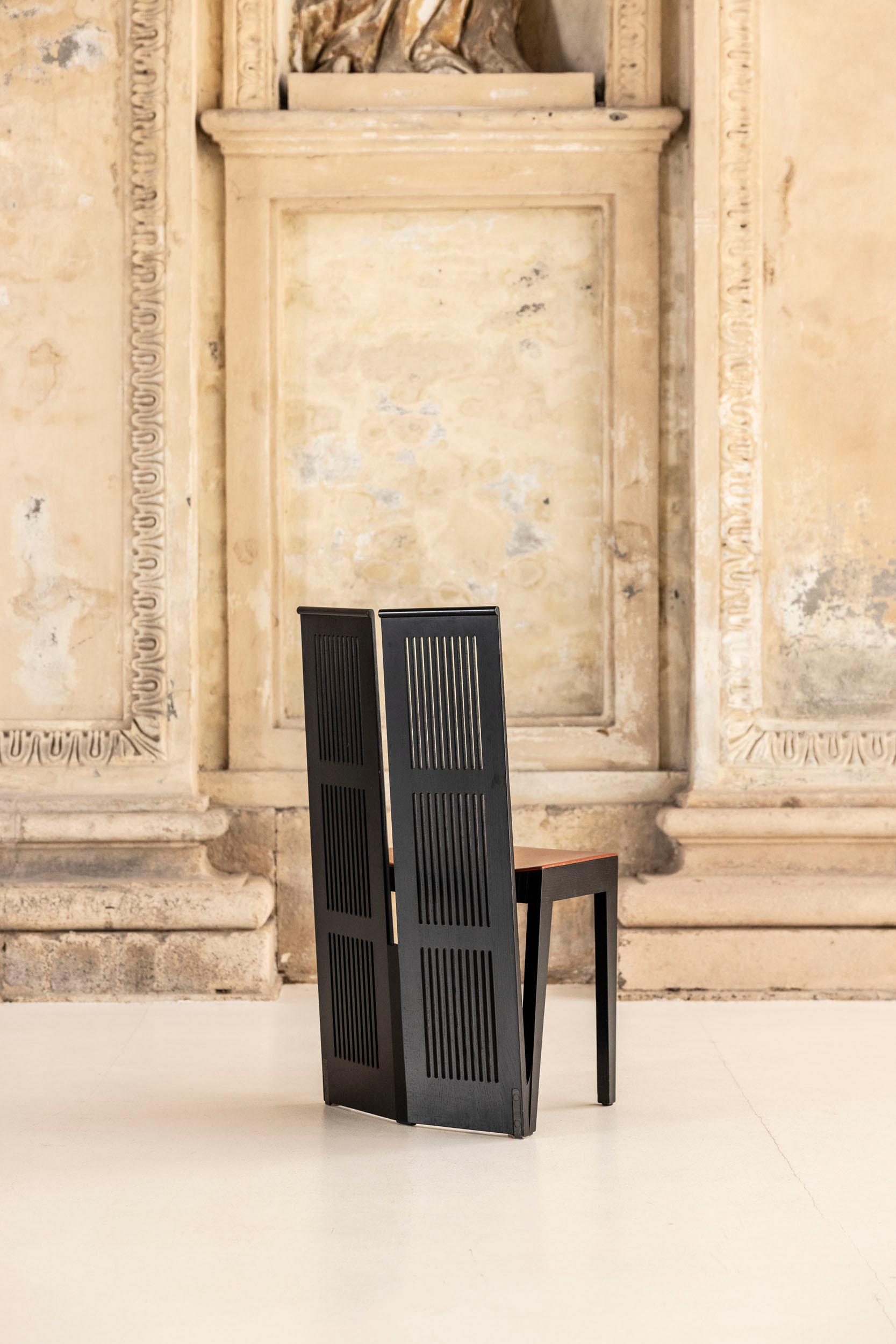 Set of six “Lubekka” chairs designed by Andrea Branzi for Cassina, Italy, 1991 For Sale 2