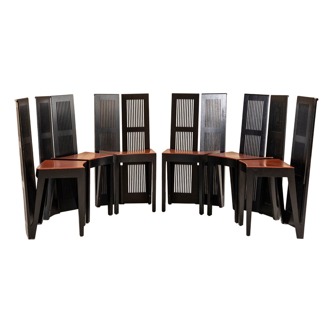 Set of six “Lubekka” chairs designed by Andrea Branzi for Cassina, Italy, 1991 For Sale