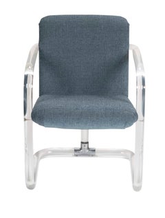 Set aus sechs gepolsterten Lucite-Sesseln, Lion in Frost zugeschrieben