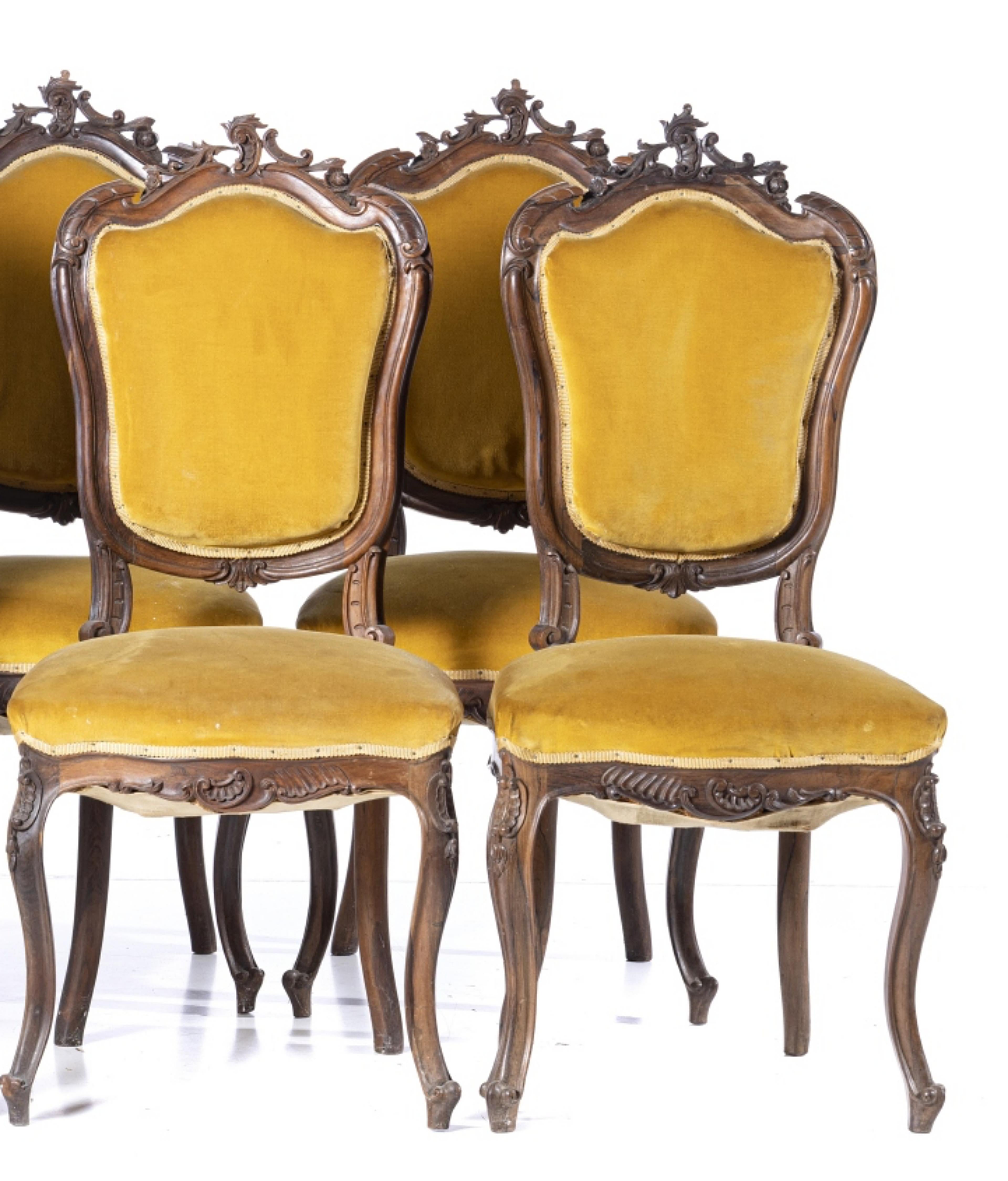 Baroque SET OF SIX LUIS XVI PORTUGUESE CHAIRS 19th Century For Sale