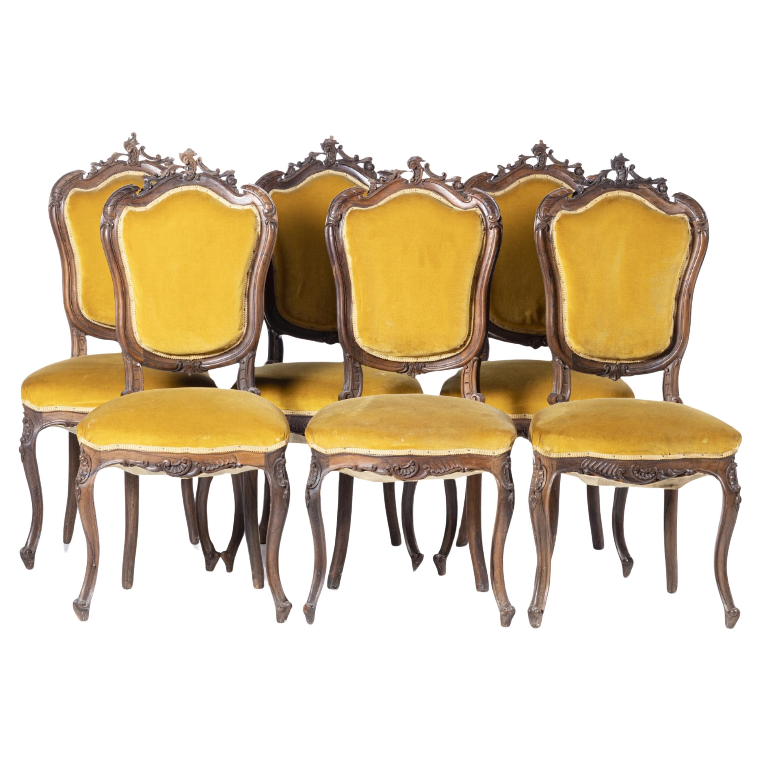 SET OF SIX LUIS XVI PORTUGUESE CHAIRS 19th Century For Sale