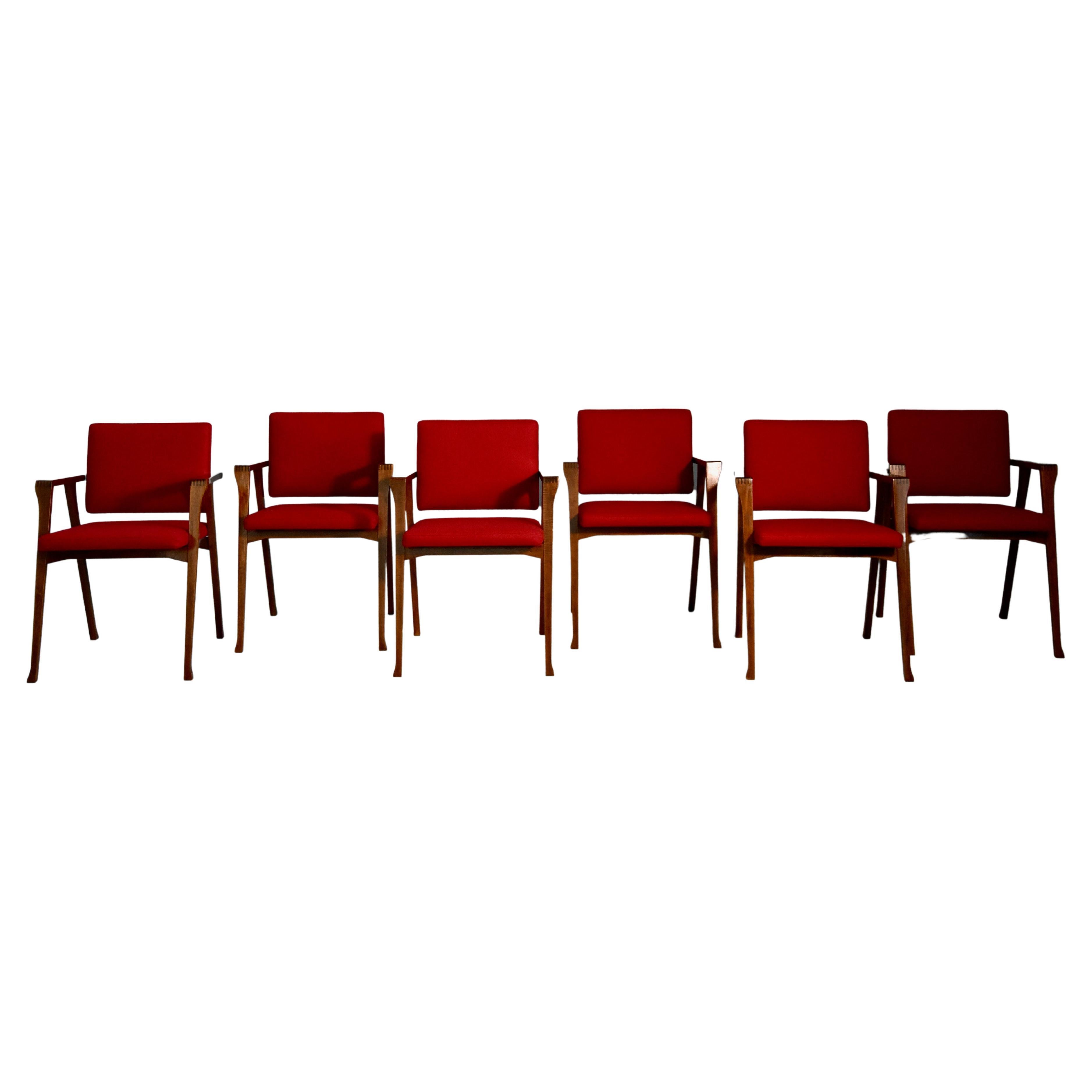 Set of Six "Luisa” Chairs by Franco Albini for Poggi