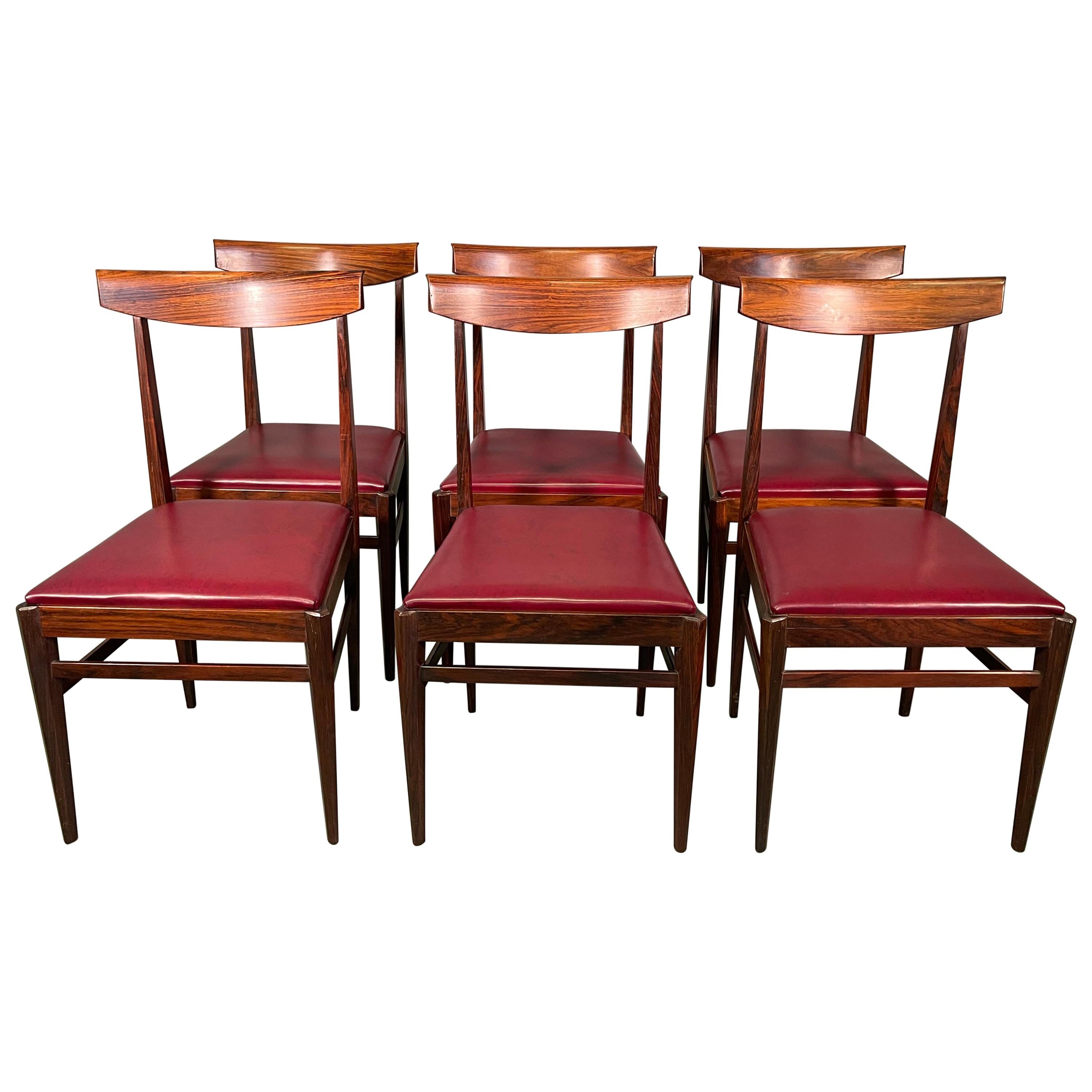 Set of Six Luxury Chairs Vittorio Dassi Lissone Rosewood