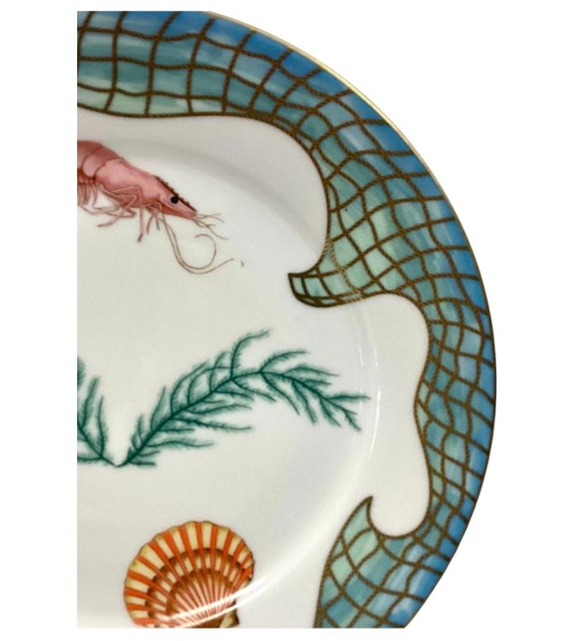 Modern Set of Six Lynn Chase Saint Tropez Porcelain Plates