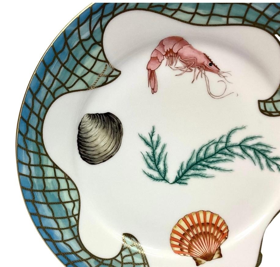 American Set of Six Lynn Chase Saint Tropez Porcelain Plates