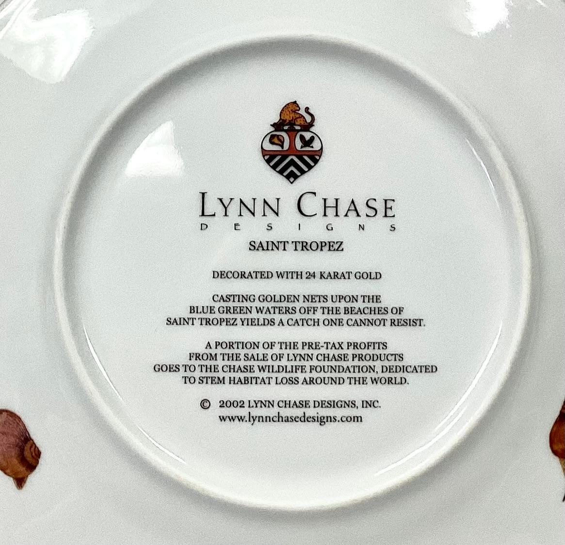 Set of Six Lynn Chase Saint Tropez Porcelain Plates 2