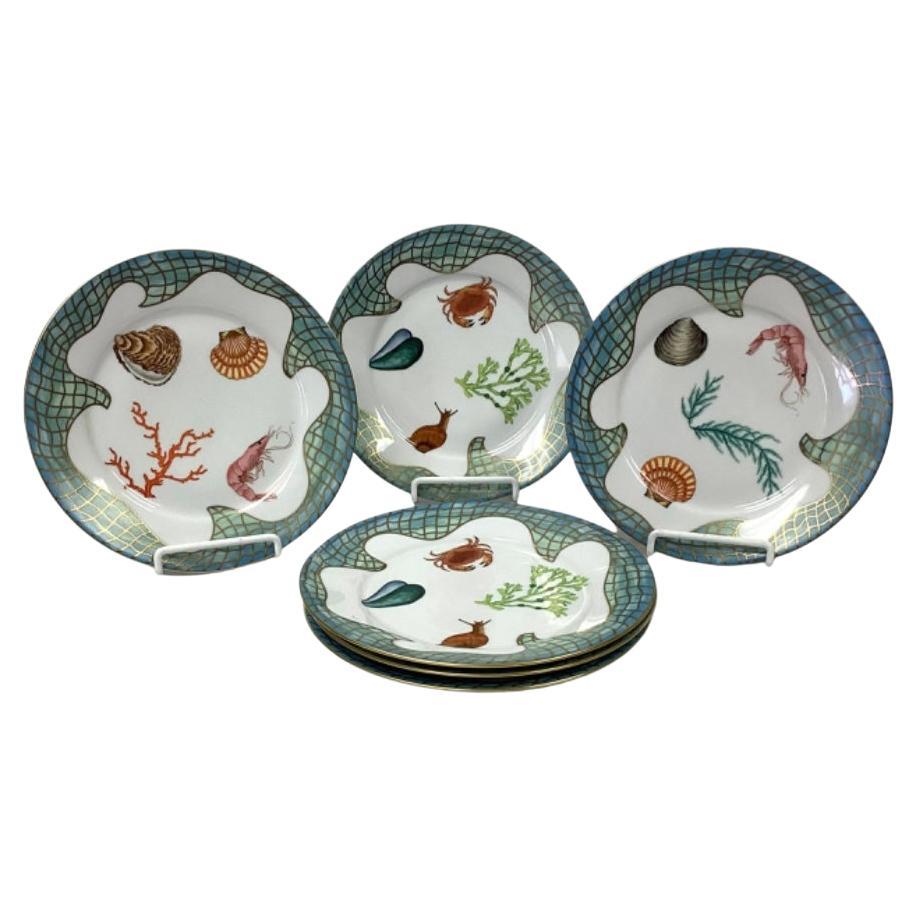 Set of Six Lynn Chase Saint Tropez Porcelain Plates