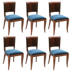 Set of Six Macassar Ebony Dining Chairs by Maison Dominique France c1930