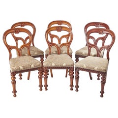 Antique Set of Six Mahogany Balloon Back Chairs