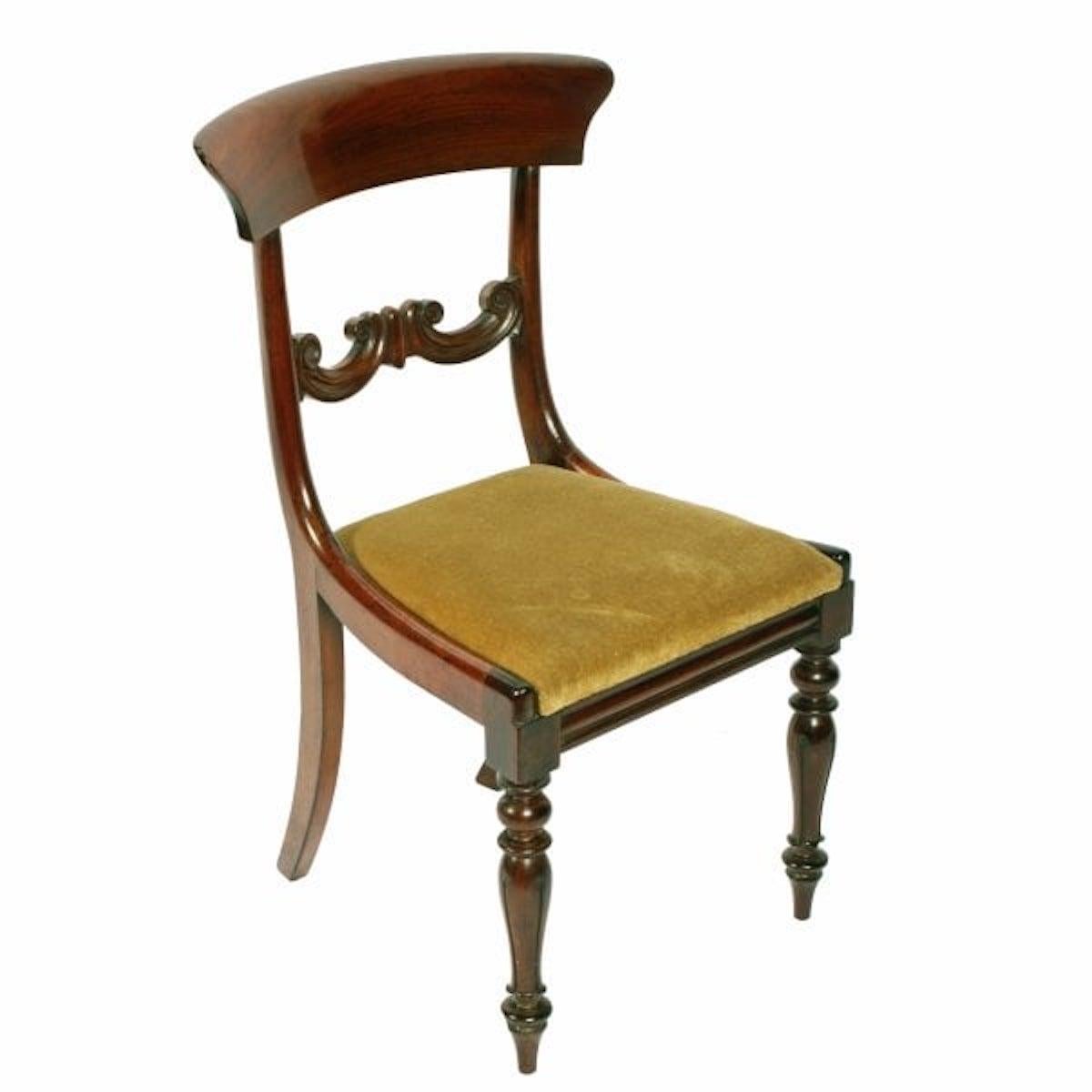 English Set of Six Mahogany Chairs, 19th Century For Sale