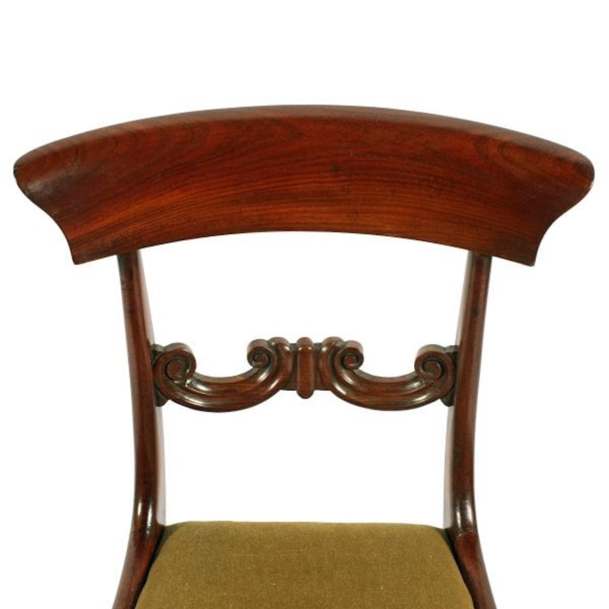 XIXe siècle Ensemble de six chaises en acajou, 19ème siècle en vente