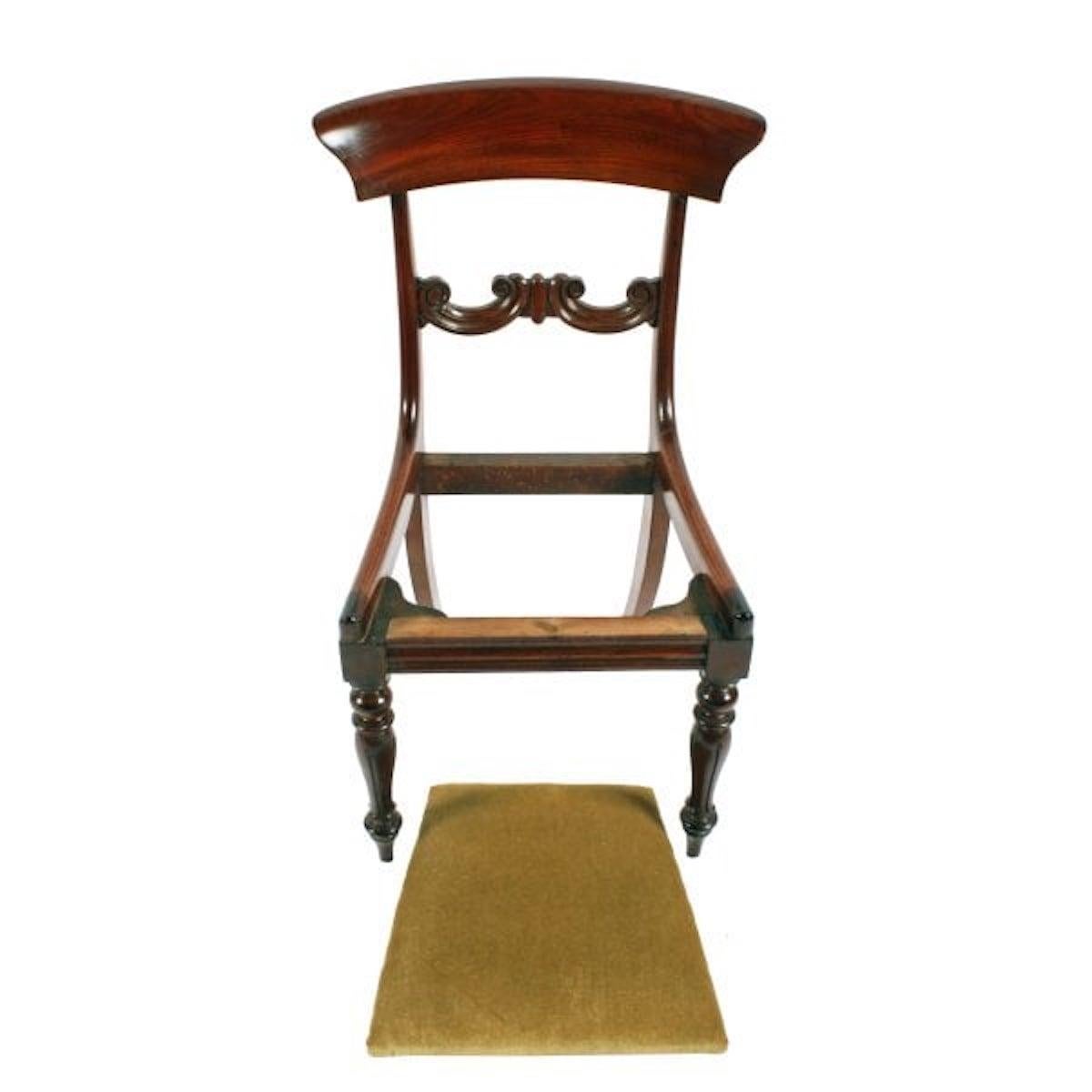 Acajou Ensemble de six chaises en acajou, 19ème siècle en vente