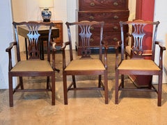 Set of Six Mahogany Chippendale-Style Armchairs