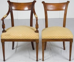 Set of Six Mahogany French Louis Philippe Style Dining Room Chairs