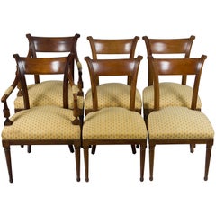 Set of Six Mahogany French Louis Philippe Style Dining Room Chairs