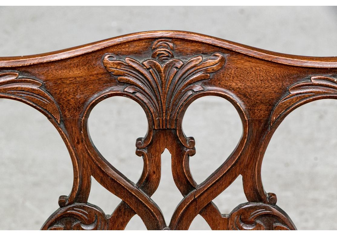 Tissu Set Of Six Mahogany Georgian Style Dining Chairs for Restoration en vente