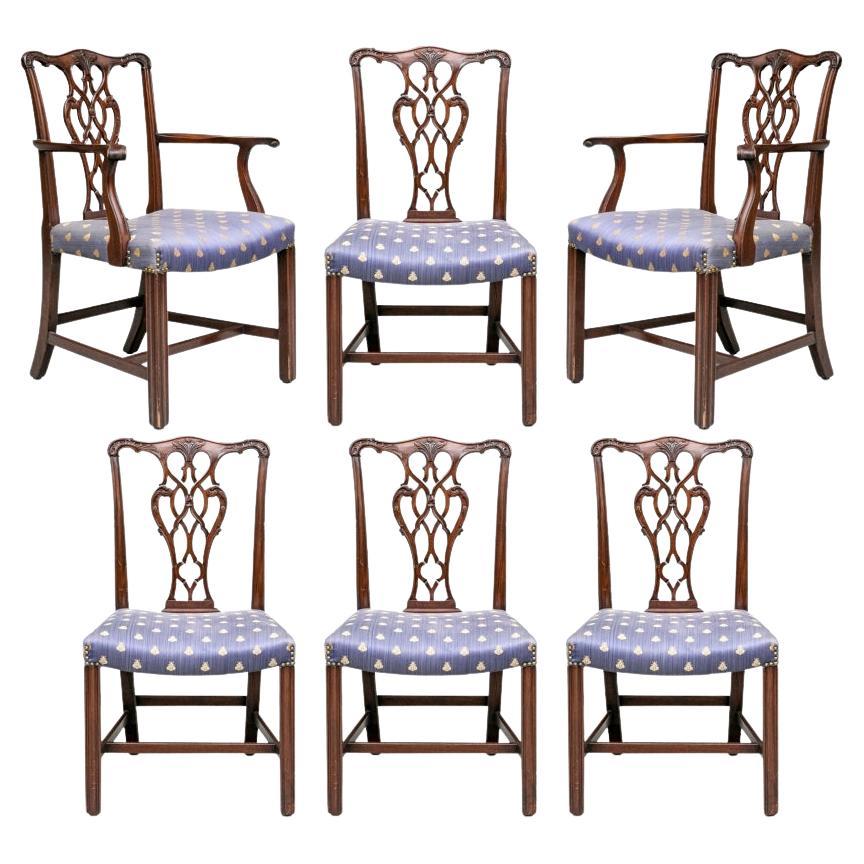 Set di sei sedie da pranzo in stile georgiano in mogano da restaurare