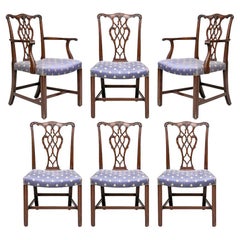 Set Of Six Mahogany Georgian Style Dining Chairs for Restoration