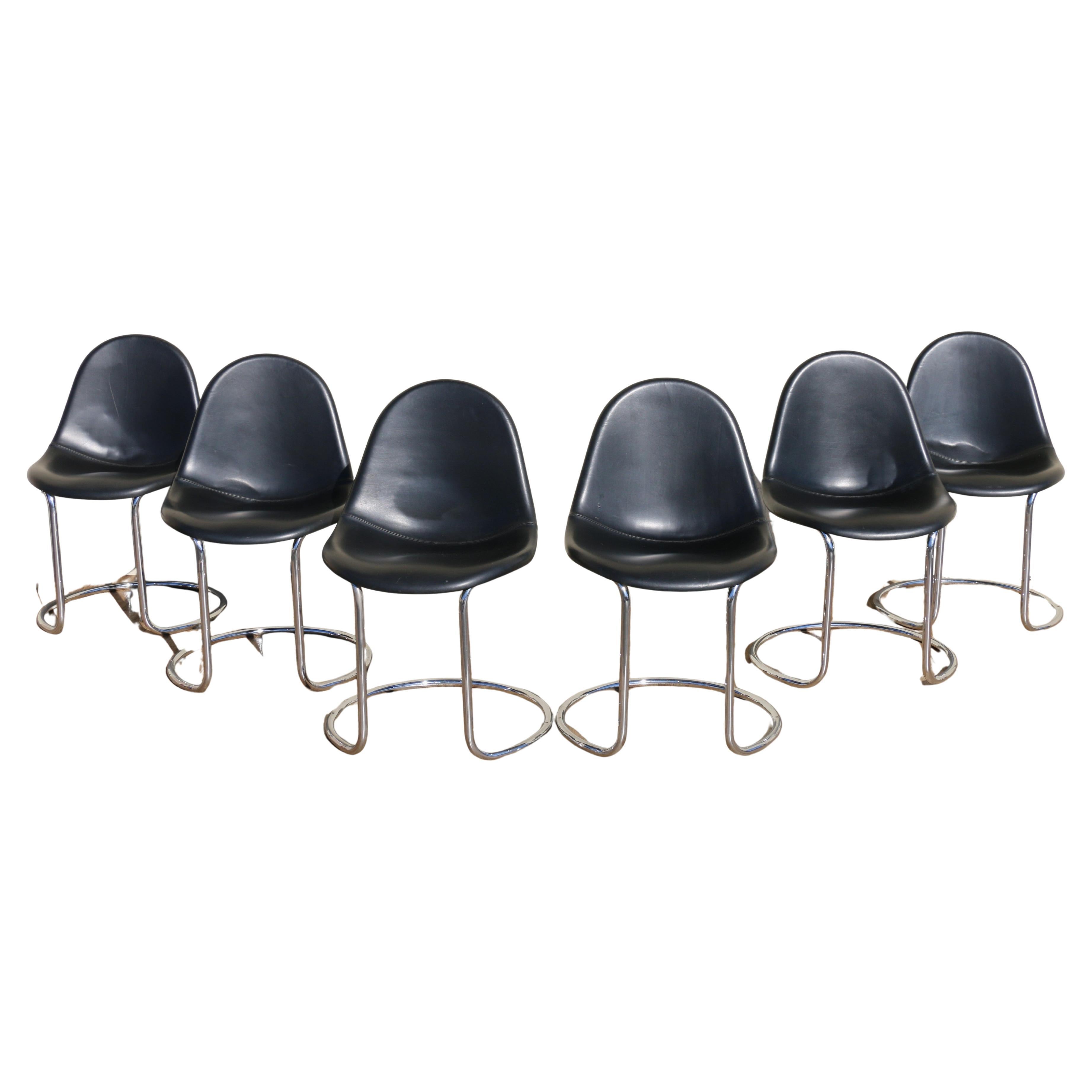 Set of Six “Maia” Dining Chairs by Giotto Stoppino for Bernini, Italy, 1960s