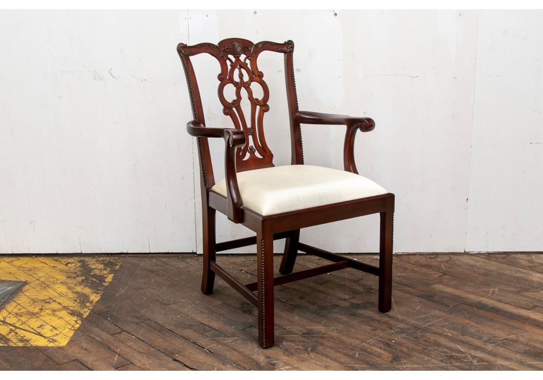 Set of Six Mailtand-Smith Mahogany Chippendale Style Dining Chairs 7