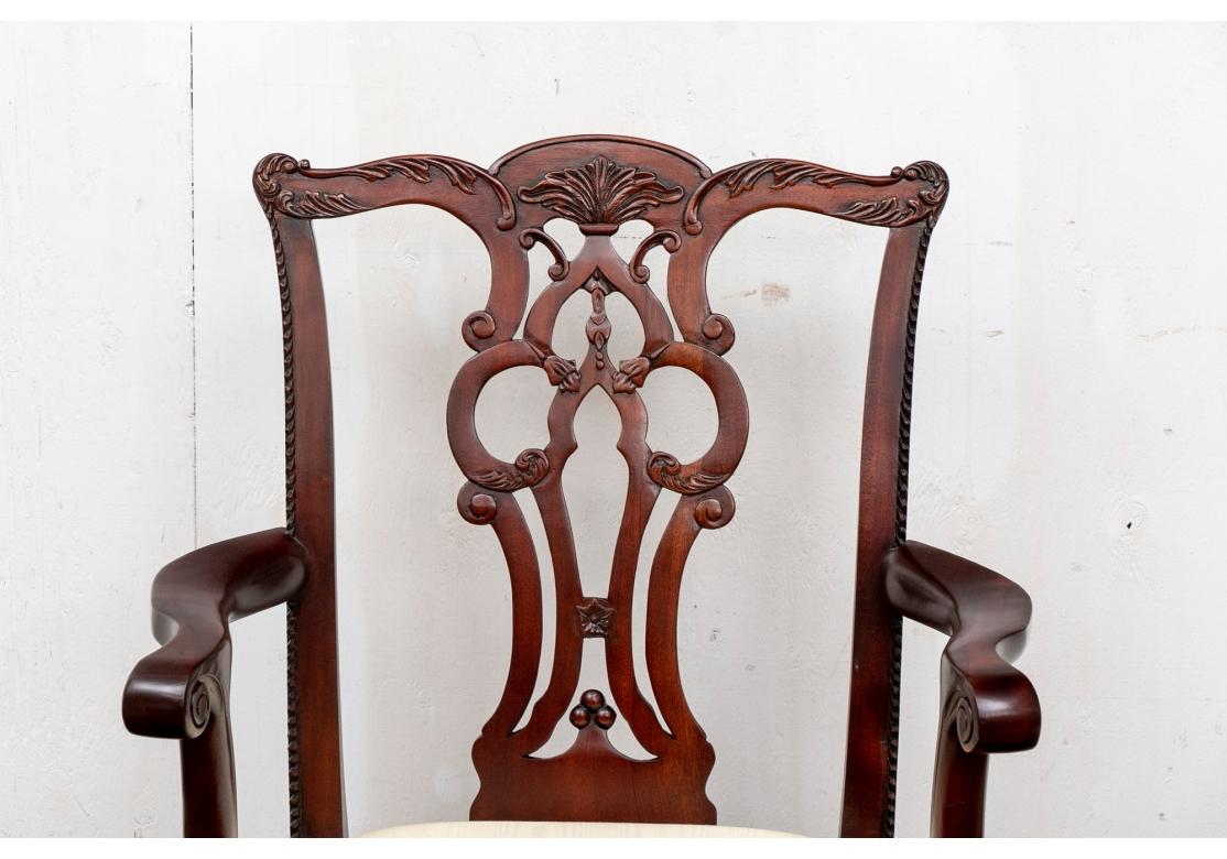Set of Six Mailtand-Smith Mahogany Chippendale Style Dining Chairs 9