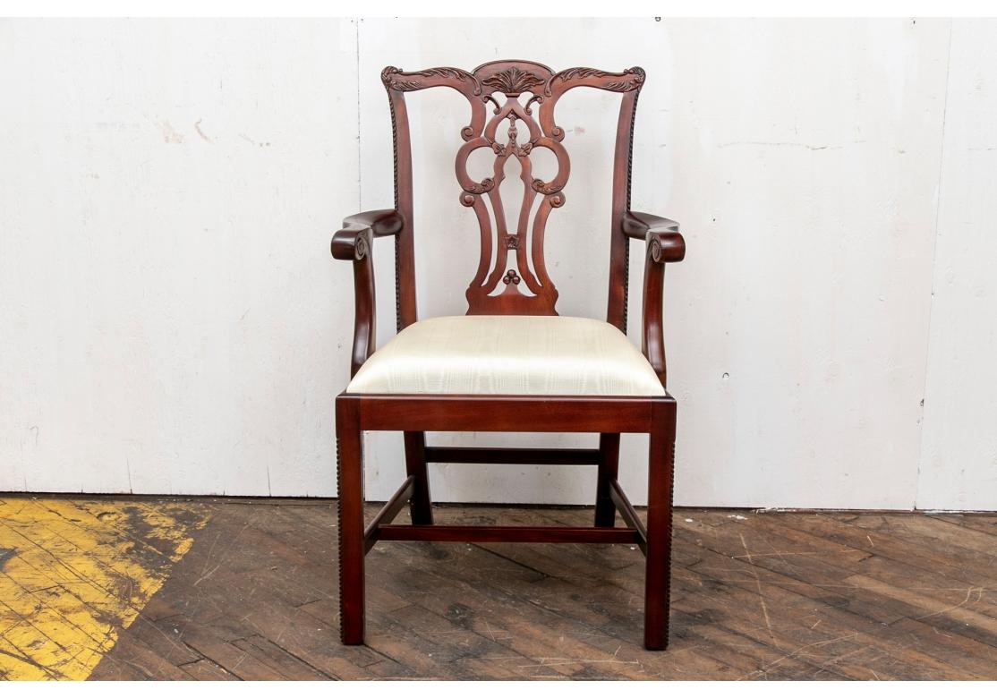 Set of Six Mailtand-Smith Mahogany Chippendale Style Dining Chairs 10