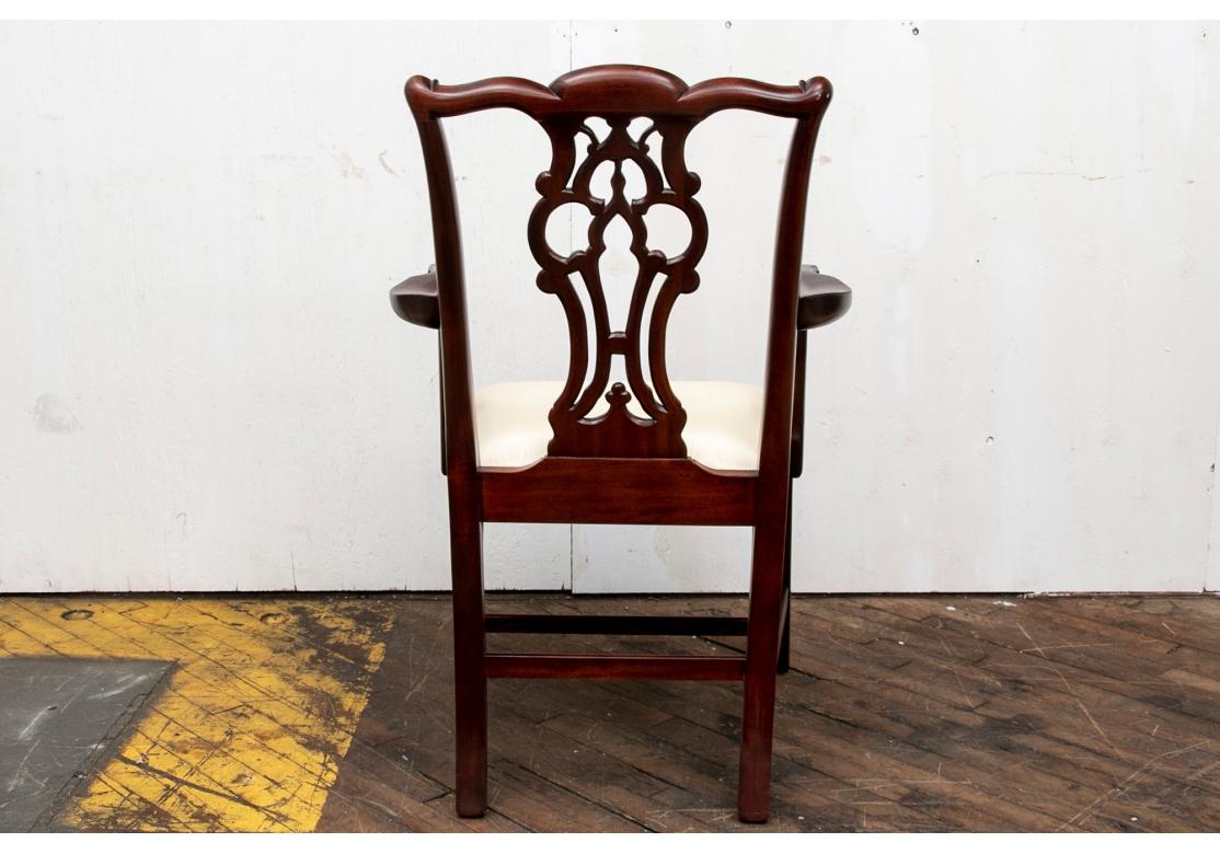 Indonesian Set of Six Mailtand-Smith Mahogany Chippendale Style Dining Chairs