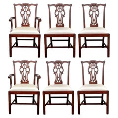 Set of Six Mailtand-Smith Mahogany Chippendale Style Dining Chairs