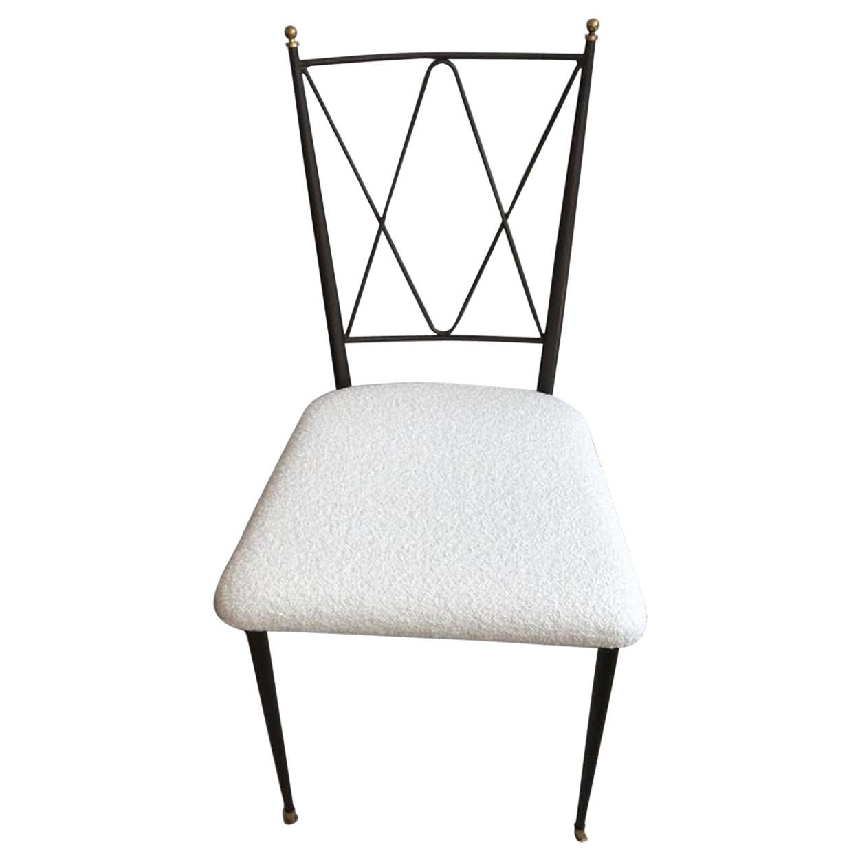 Maison Jansen Dining Chairs with Silk Seats, Set of Six For Sale at 1stDibs