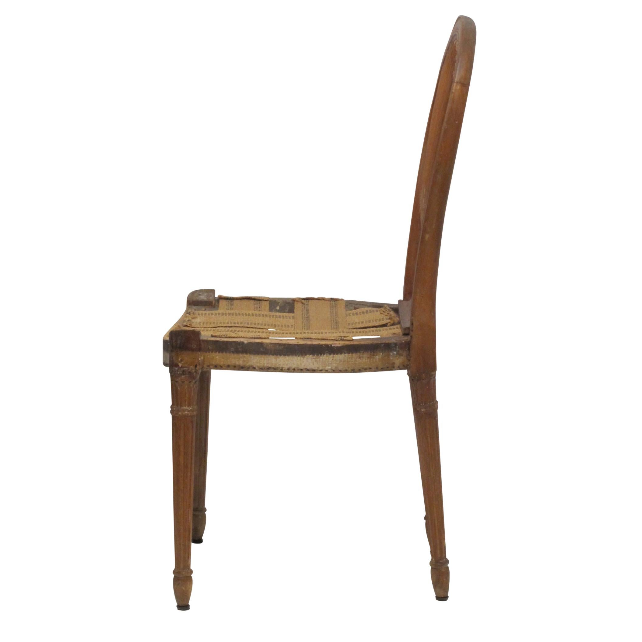 Sculpté Ensemble de six chaises de salle à manger à dossier ballon de la Maison Jansen, début du 20e siècle en vente