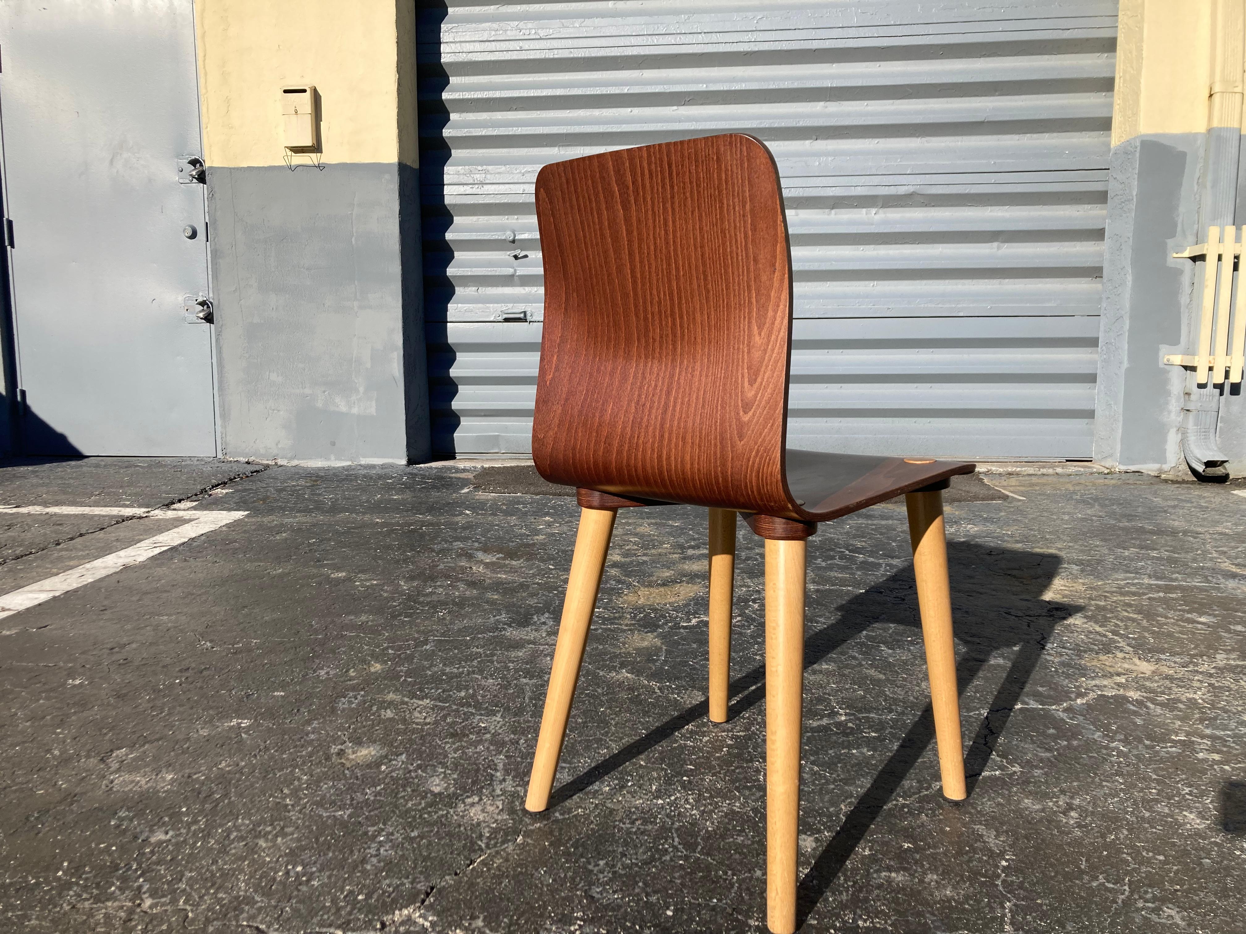 Set of Six Malmo Dining Chairs by Michal Riabic for Ton, Bentwood For Sale 6