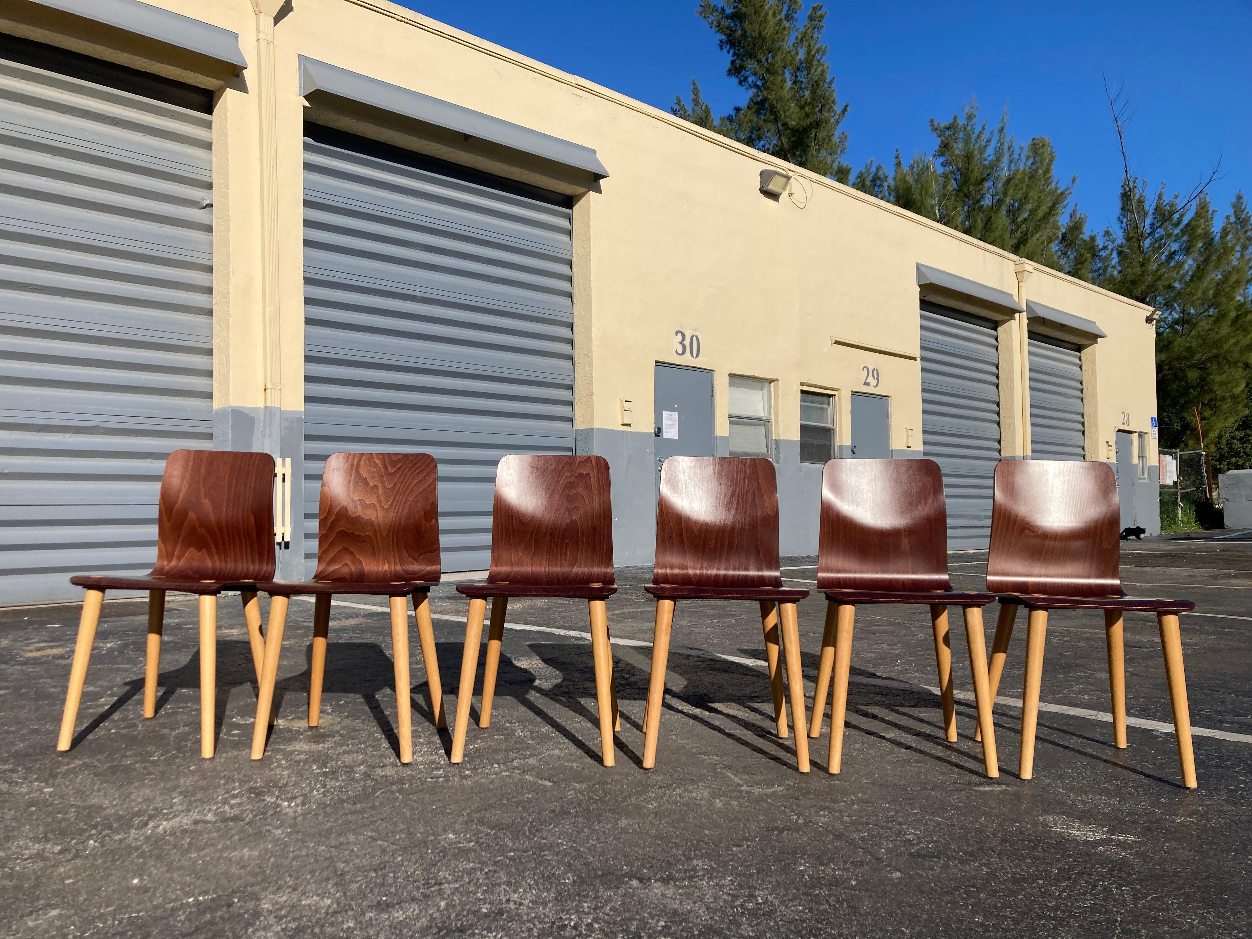 Set of Six Malmo Dining Chairs by Michal Riabic for Ton, Bentwood For Sale 13