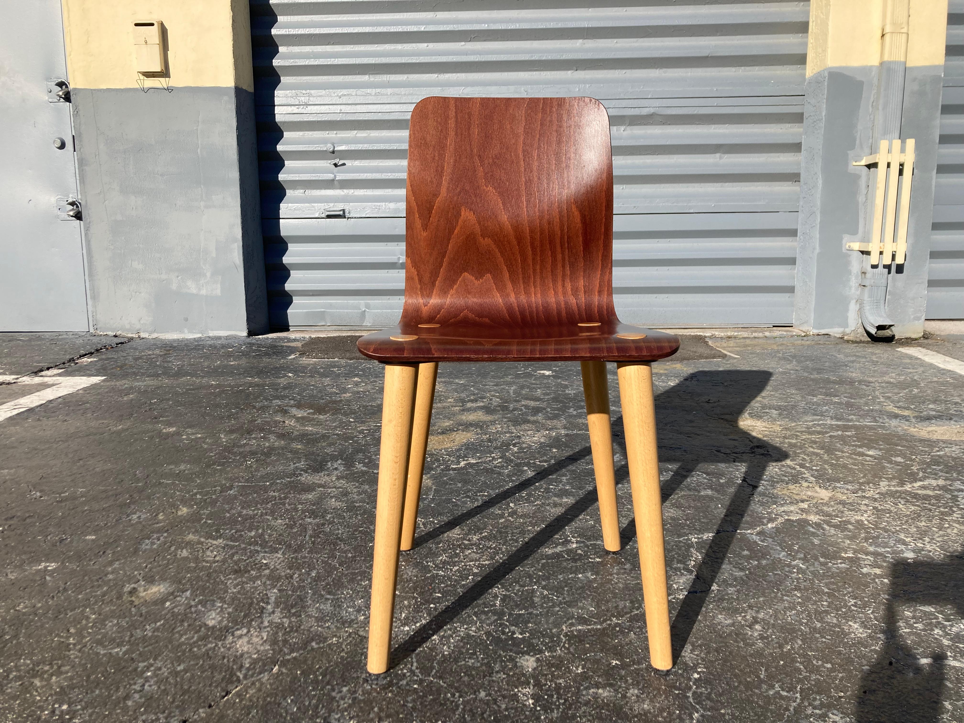 Contemporary Set of Six Malmo Dining Chairs by Michal Riabic for Ton, Bentwood For Sale