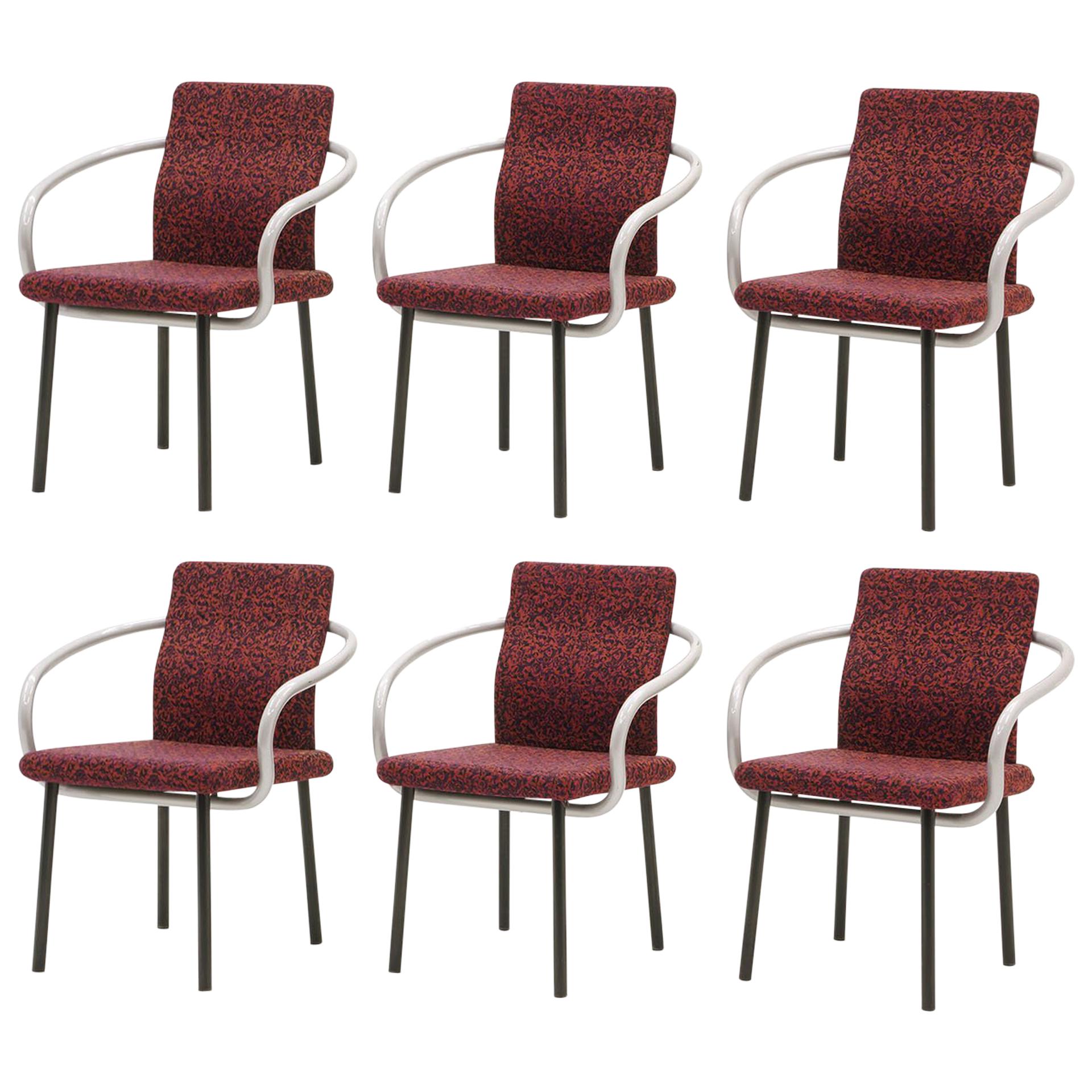 Set of Six Mandarin Dining Chairs by Ettore Sottsass for Knoll