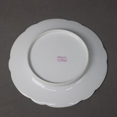 Set of Six Mansard French Hand Painted and Gilt Porcelain Plates 20thC