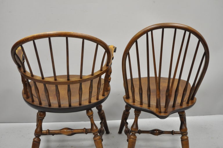 Set of Six Maple Nichols and Stone American Colonial Windsor Spindle