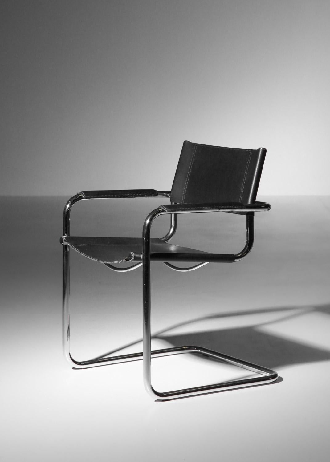 Set di sei sedie in stile Marcel Breuer B34 in acciaio cromato degli anni '80 in vendita 3