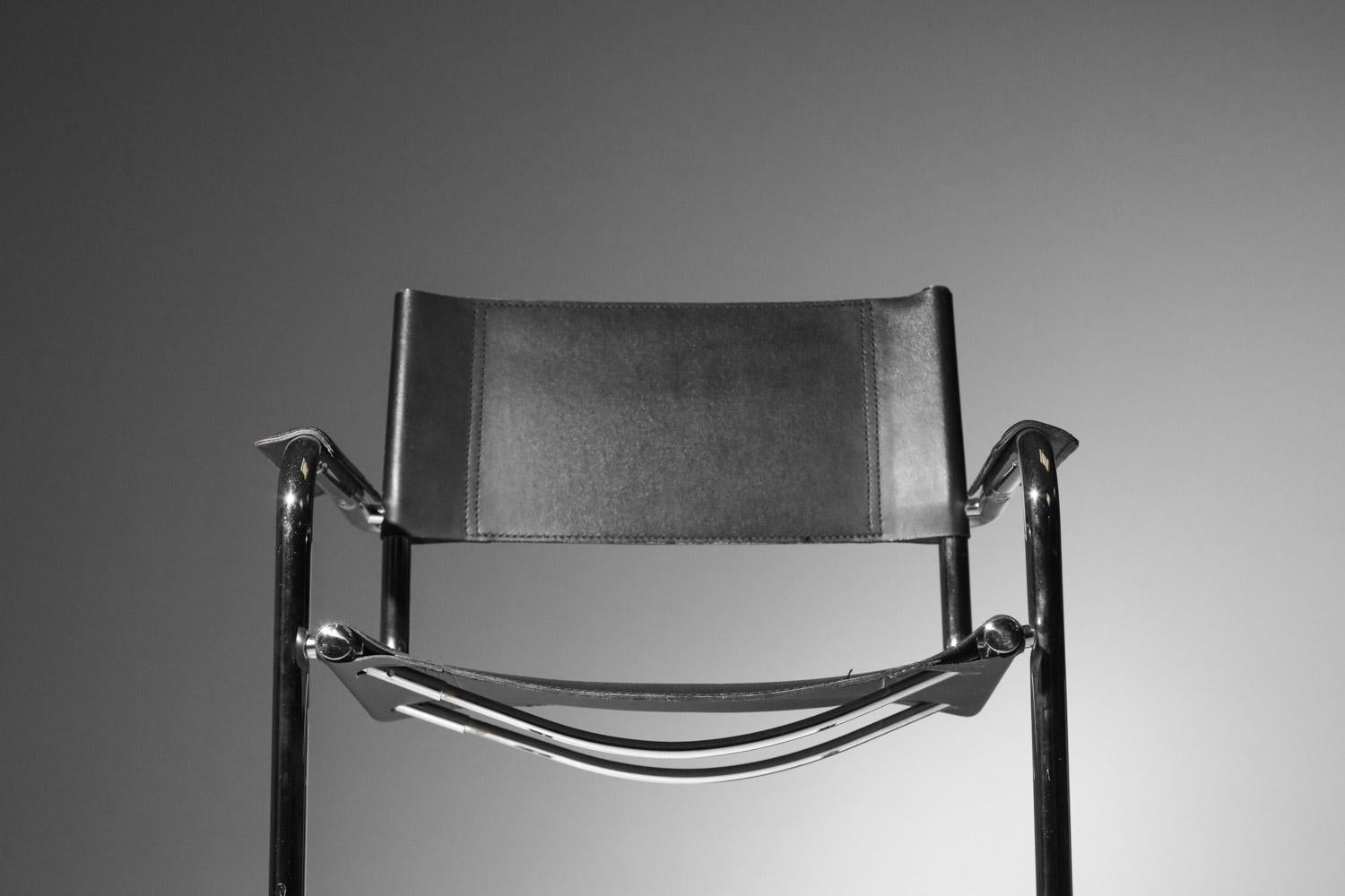 Set di sei sedie in stile Marcel Breuer B34 in acciaio cromato degli anni '80 in vendita 2