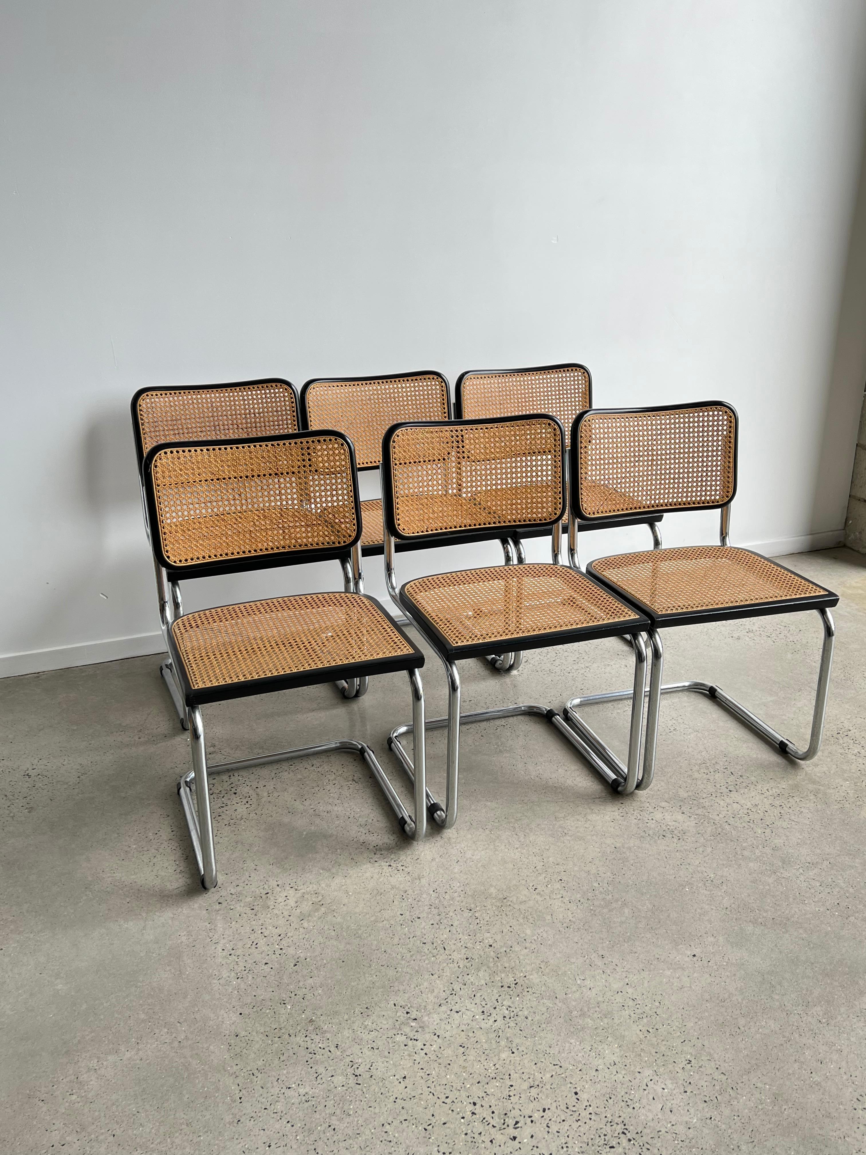 Set of Six Marcel Breuer Cesca Chairs, circa 1970 In Good Condition In Byron Bay, NSW