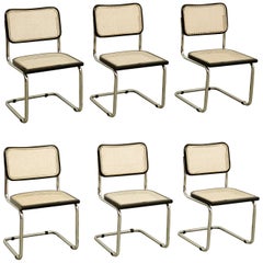 Set of Six Marcel Breuer Cesca Chairs, circa 1970