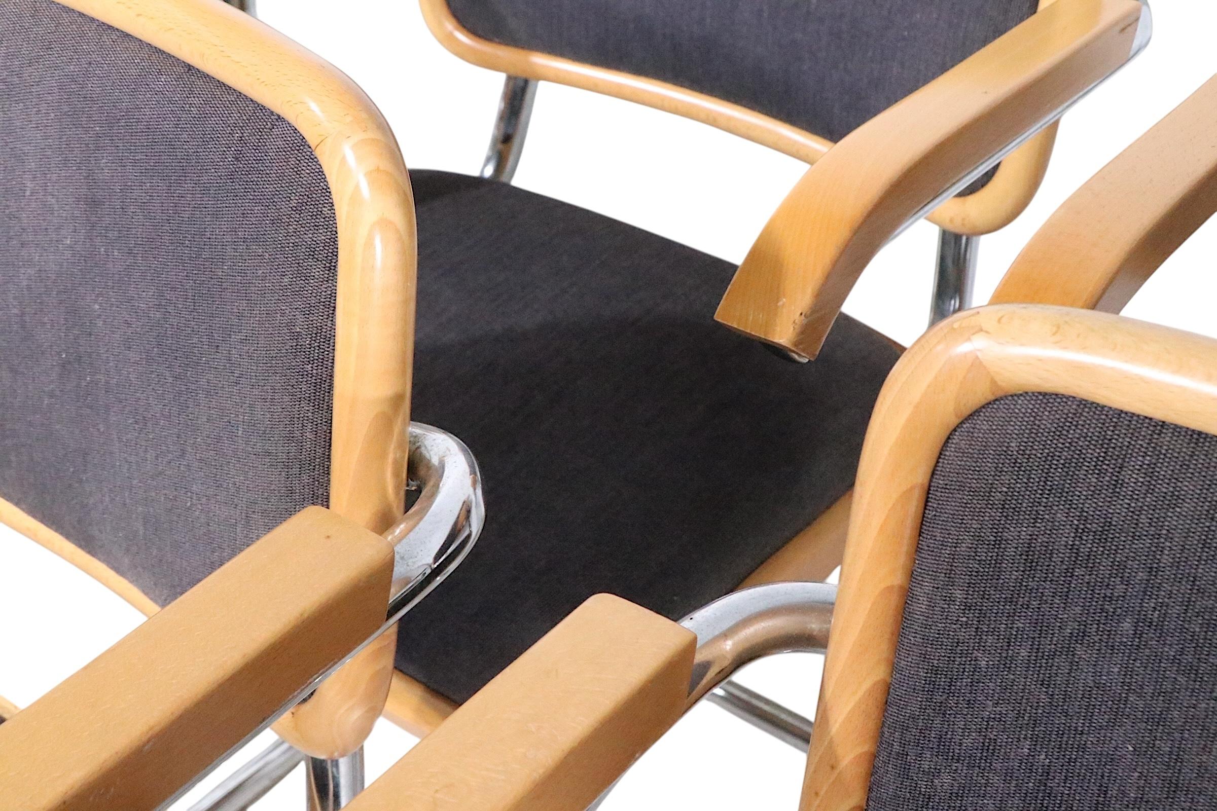 Set of Six Marcel Breuer Cesca Chairs Made in Italy c 1970's en vente 3