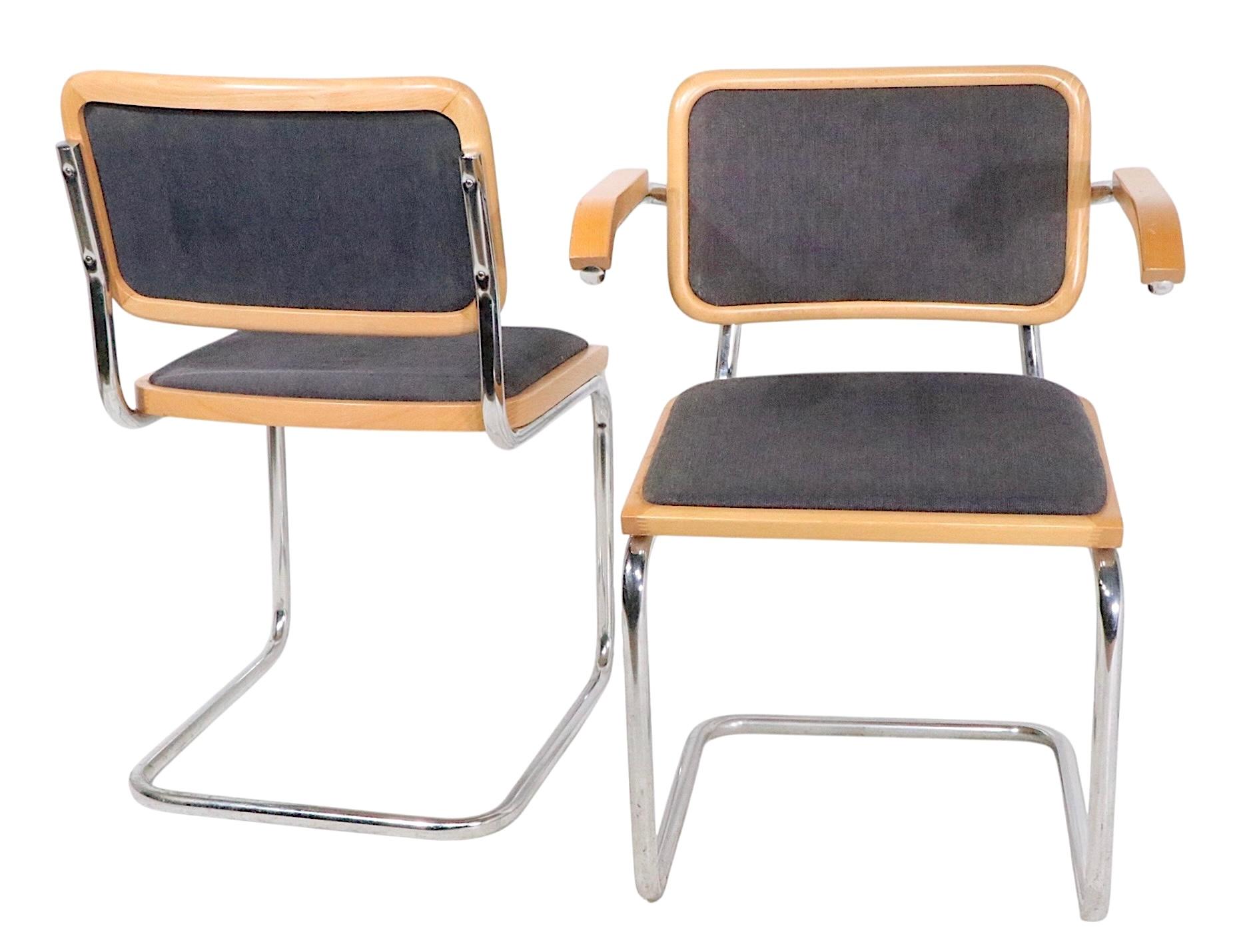 Set of Six Marcel Breuer Cesca Chairs Made in Italy c 1970's en vente 5